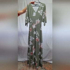 giuliana maxi dress green and pink floral